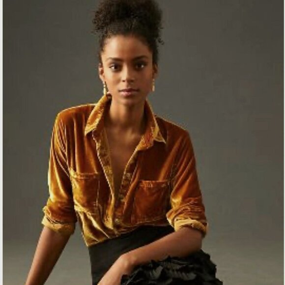 Velvet Buttondown Shirt - Picture 1 of 5